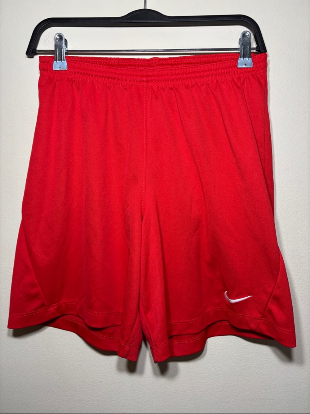 Nike Red Training Shorts with White Swoosh